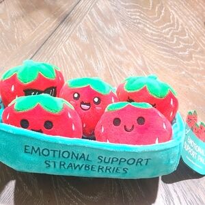 Emotional Support Strawberries Plush Toy Set